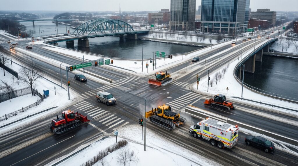 Погода и её последствия: как осадки и гололёд влияют на транспорт и коммунальные службы - иллюстрация