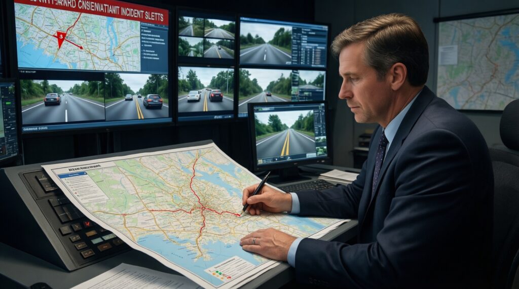 Ситуация на дорогах: пробки, ремонтные работы, ДТП и изменения схем движения - иллюстрация